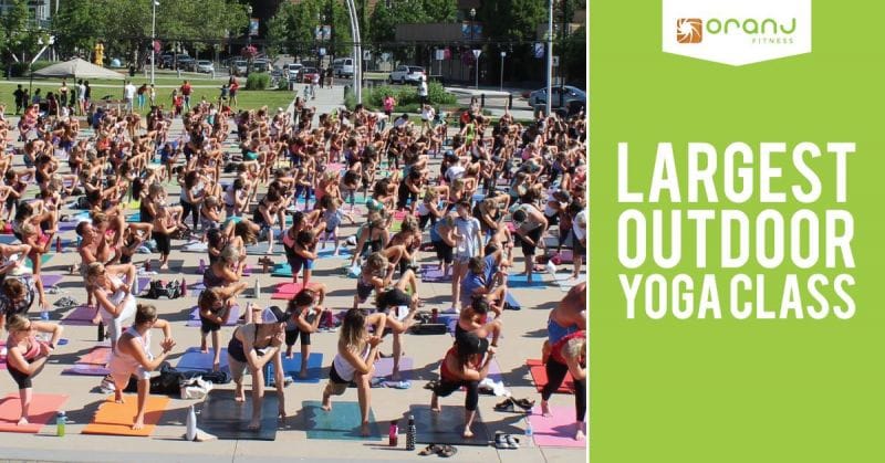 largest outdoor yoga class promo ad